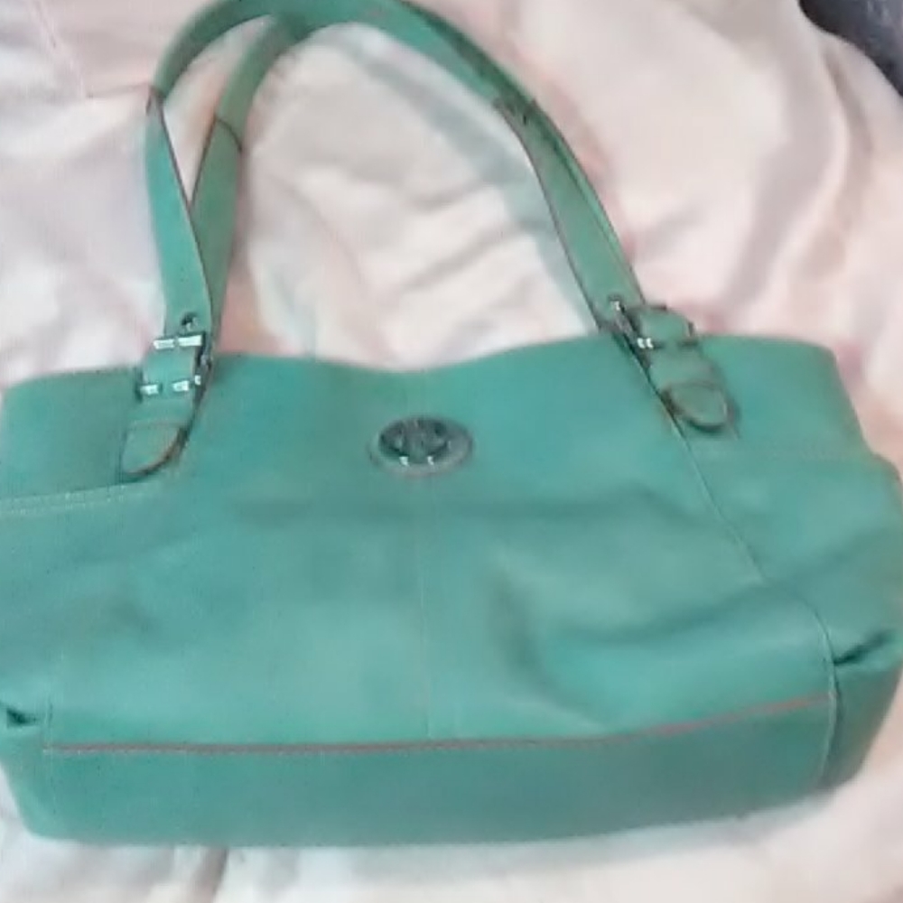 Relic green leather handbag